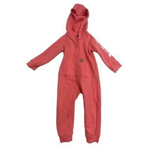 NWOT Baby Girl Carhartt Fleece Pink Footie 12M